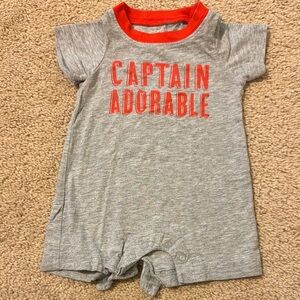 Gray and Red 'Captain Adorable' Kids One Piece